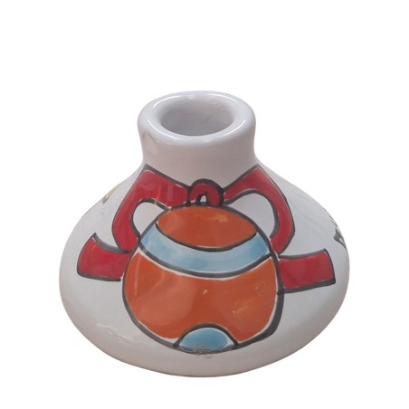 Porta candela lunga tondo Folk natalizio Ceramiche De Simone Porta candela lunga tondo Folk natalizio Ceramiche De Simone